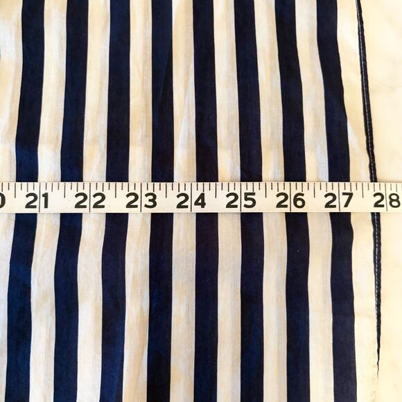 J Crew Navy/White Stripe Button Front Shirt Lightweight Boy Cut- Women's 12 - Picture 12 of 12
